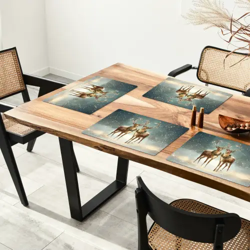 Kerstmagie - Winterwoud - Rendier Placemat vinyl groot -zzsfeer4_Kitchenyeah-website