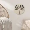 Bladeren - Gestreept - Stengel - Beige Akoestische PET Vilt - Rond klein -sfeer4