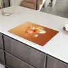 Glazen - Bloem - Oranje Inductie beschermer vinyl 3mm klein -sfeer8