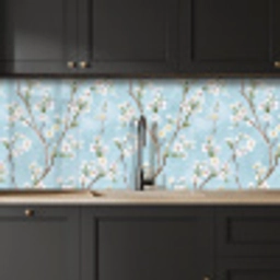 Kersenbloesem - Textuur - Blauw keuken achterwand 2 middel 871 -sfeer1