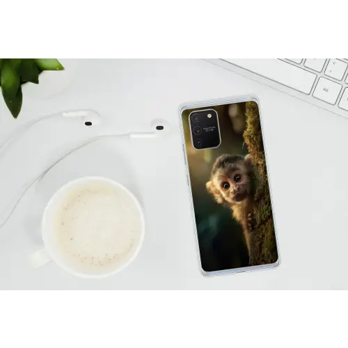 Aap - Boomstronk - Bruin Telefoonhoesje Samsung Galaxy S10 Lite klein -oordopS10Lite