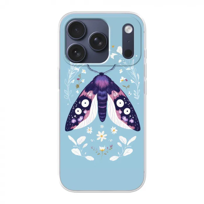 Bladeren - Wit - Vlinder - Insect Telefoonhoesje iPhone 17 Pro klein -3d