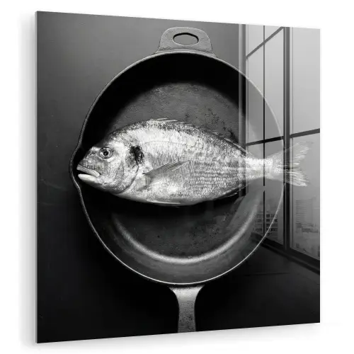 Pan - Vis - Zwart - Wit plexiglas 5mm klein -zzzproduct_nieuw