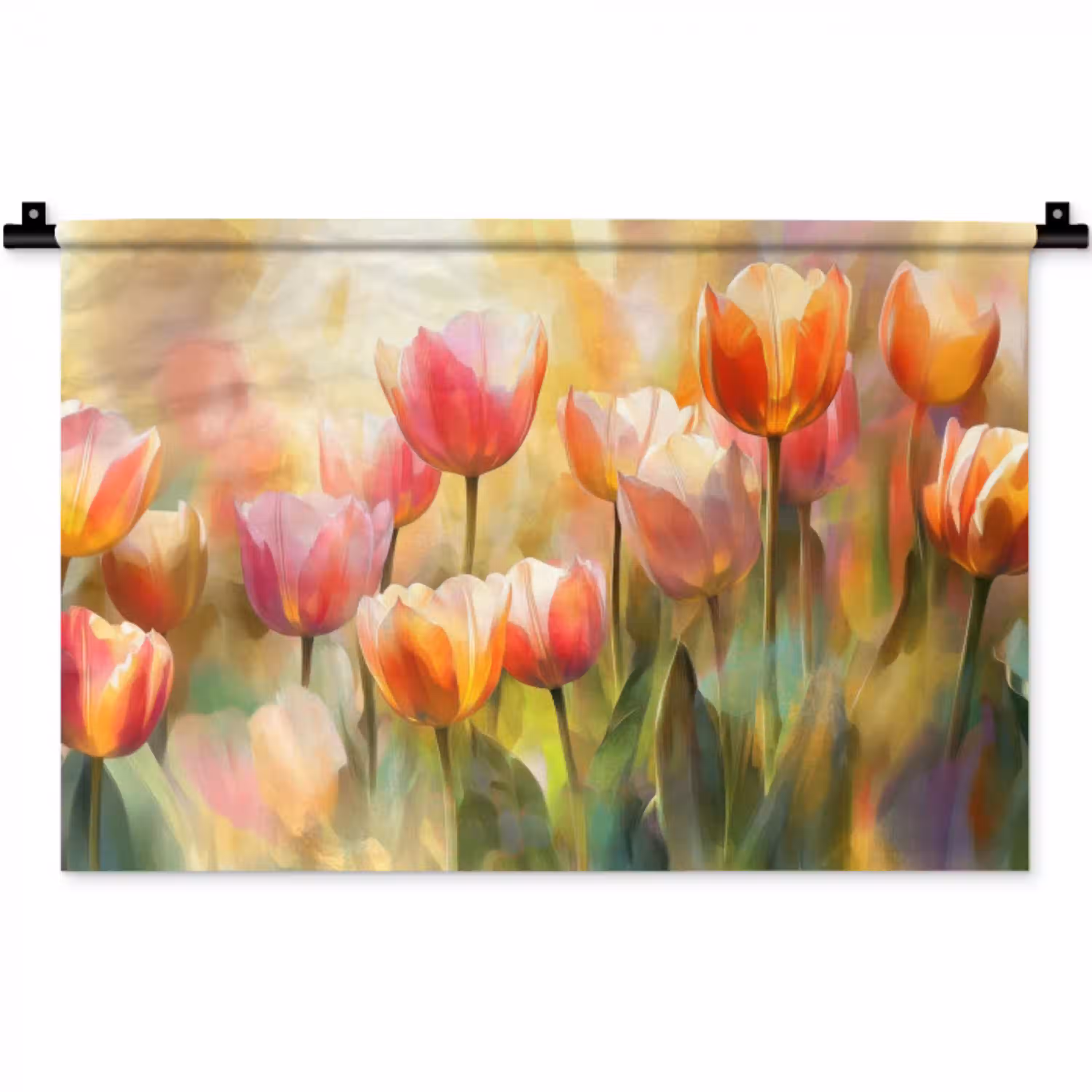 Tulpen - Sprookjesachtig - Kleurrijk Wandkleed katoen klein -zz3d