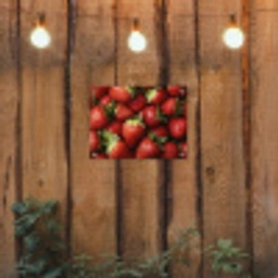 Aardbei - Fruit - Rood tuinposter los doek klein -sfeer1