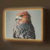 Vogel - Realistisch - Veren - Bruin Light Box met batterij (Wandlamp) middel -z3d_website