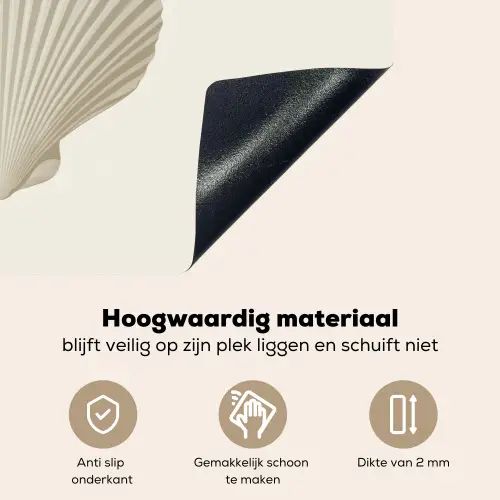 Schelp - Minimalistisch - Wit Inductie beschemer met haakjes klein -ky-onderkant-nl