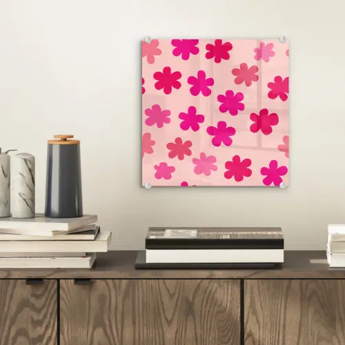 Bloemen - Patroon - Roze plexiglas 5mm klein -sfeer1