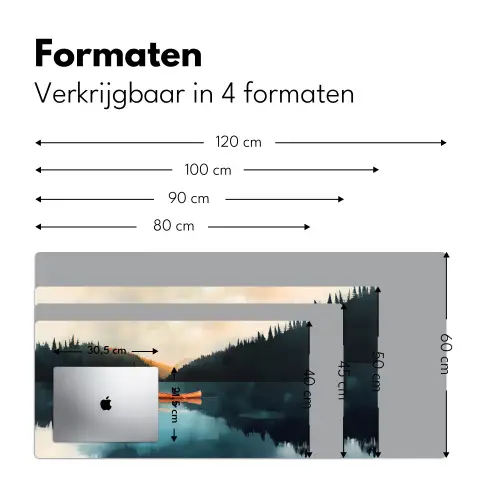Bossen - Meer - Kano - Oranje Muismat XXL klein -sfeer5