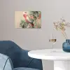 Roze kuifkaketoe - Tak met vruchten - Bladeren poster papier klein -sfeer3