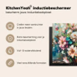 Bloeiende Verfkwasttuin Inductie beschermer vinyl 3mm middel -sfeer2