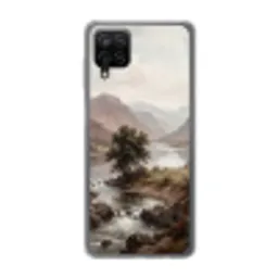 Berglandschap - Meer - Bergen - Vallei - Klassiek Telefoonhoesje Samsung Galaxy A12 klein -3d