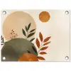 Vormen - Rond - Bladeren - Beige tuinposter los doek klein -3d