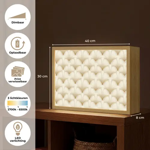 Waaier - Motief -  Goud Light Box met batterij (Wandlamp) middel 907 -USP_websiteoverzichtNL