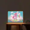 Unicorn - Meisjes - Bloemen - Regenboog - Eenhoorn Light Box met batterij (Wandlamp kind) middel -sfeer1_kind