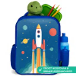 Raket - Planeten - Ruimte Kinderrugzak - Blauw middel -inhoud_NL