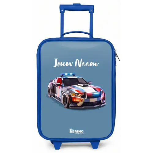Pijlsnelle politieauto Kinderkoffer - Blauw klein -zz3dotto