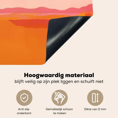 Zon - Abstract - Landschap - Oranje Inductie beschemer met haakjes klein -ky-onderkant-nl