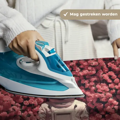 Bloemen - Roze - Astronaut Wandkleed katoen klein -sfeer9