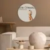 Ice cream - Softijs - Kleurrijk - Kers Akoestische PET Vilt - Rond klein -sfeer1
