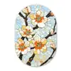 Bloesems - Wit - Mozaïek - Tak Wandcirkel Ovaal Glas middel -3d