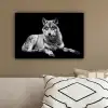 Wilde dieren - Wolf - Zwart - Wit canvas 2cm klein -sfeer3