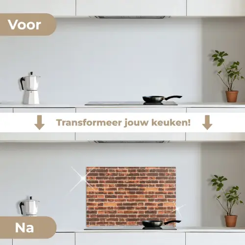 Bakstenen - Oud - Muur - Verkleuring keuken achterwand spatscherm klein 900 -voor_na_NL