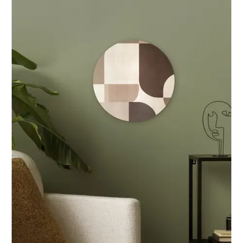 Geometrisch - Geweven structuur - Modern Wandcirkel kunststof plaat 5mm dik klein -sfeer3