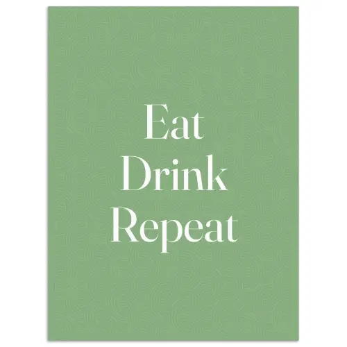 Eten - Drinken - Tekst - Mintgroen poster papier klein -3d