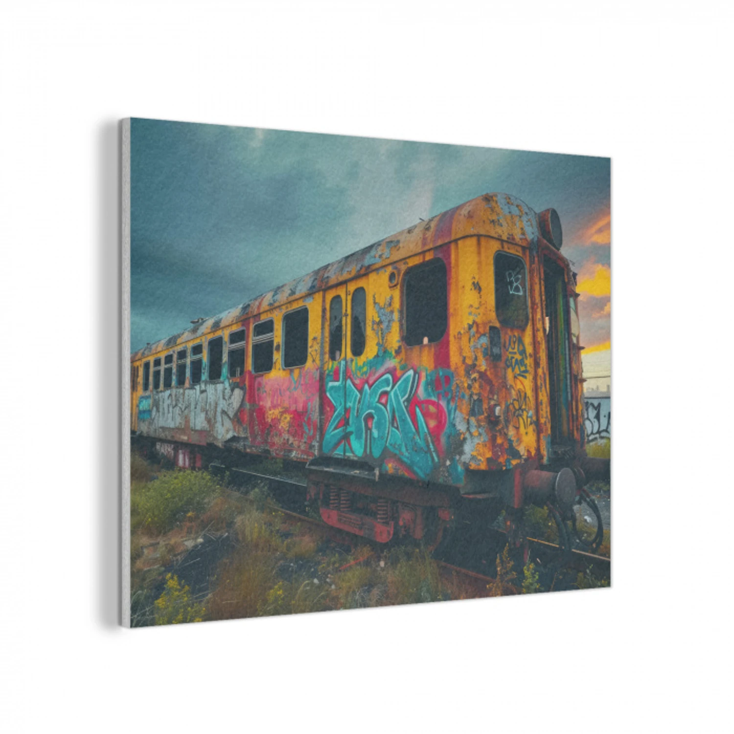 Graffiti - Trein - Street art - Verlaten PET vilt klein -3d
