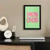 Mon cheri - Groen - Roze fotolijst zwart zonder passe partout klein -sfeer1
