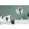 Giraffe - Illustratie - Bruin - Minimalistisch Wandcirkel aluminium klein -slaapkamer