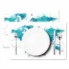 Wereldkaart - Blauw - Kleurrijk Placemat vinyl groot -zzsfeer2_Kitchenyeah-website