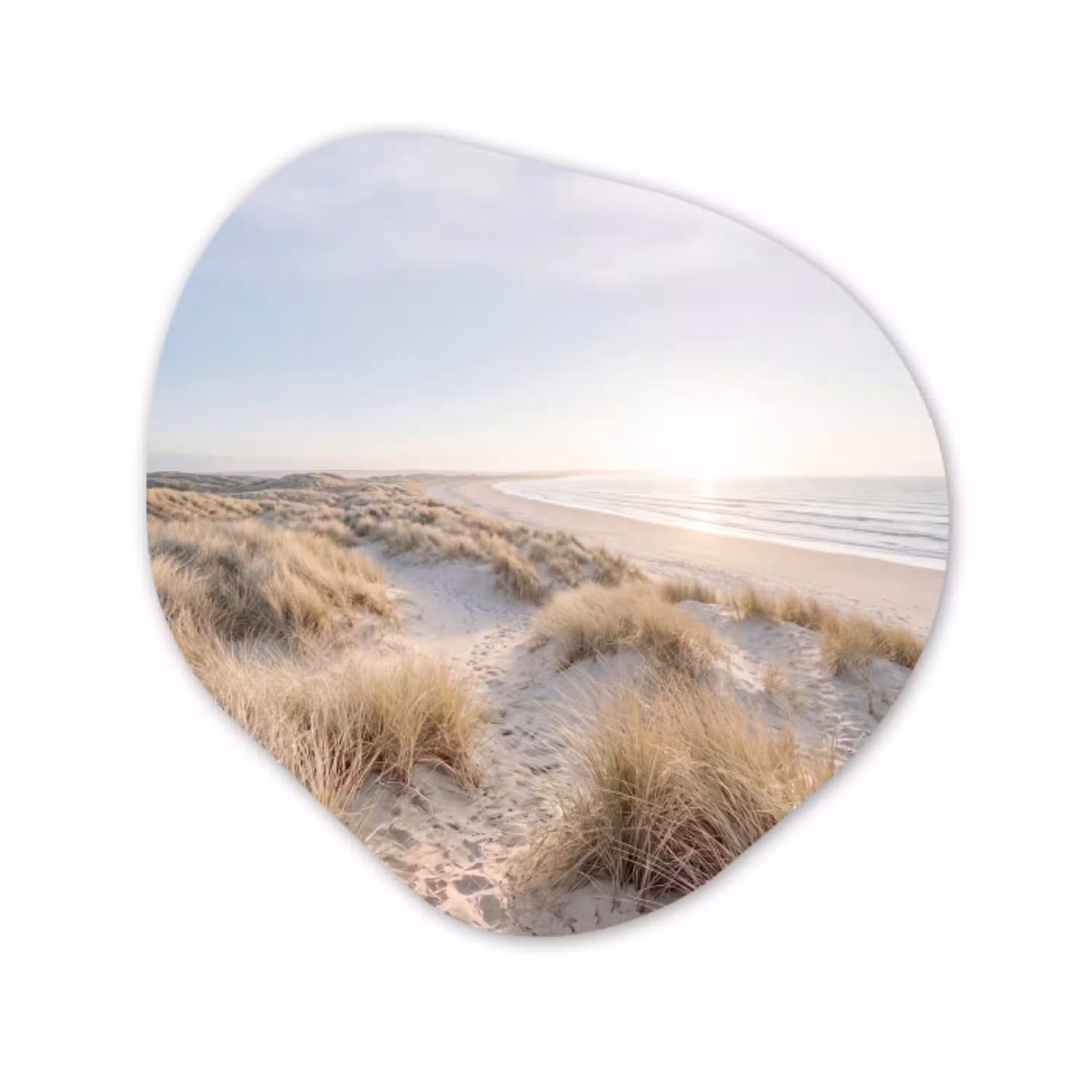 Duinen - Strand - Beige Wandcirkel Organisch Forex 3mm klein -3d