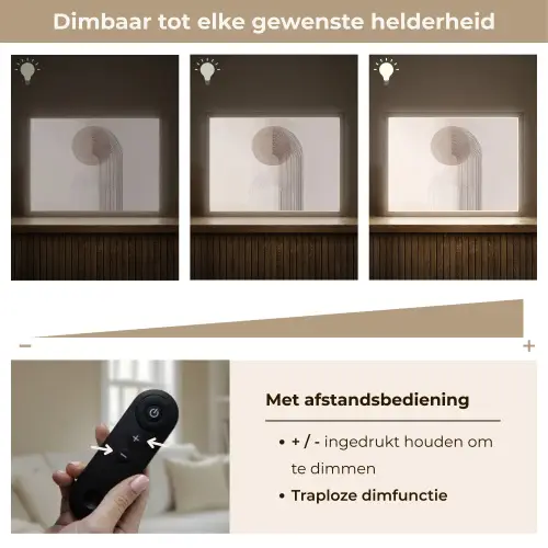 Minimalistisch - Cirkel - Lichtgrijs Light Box met batterij (Wandlamp) middel -USP_dimbaarNL