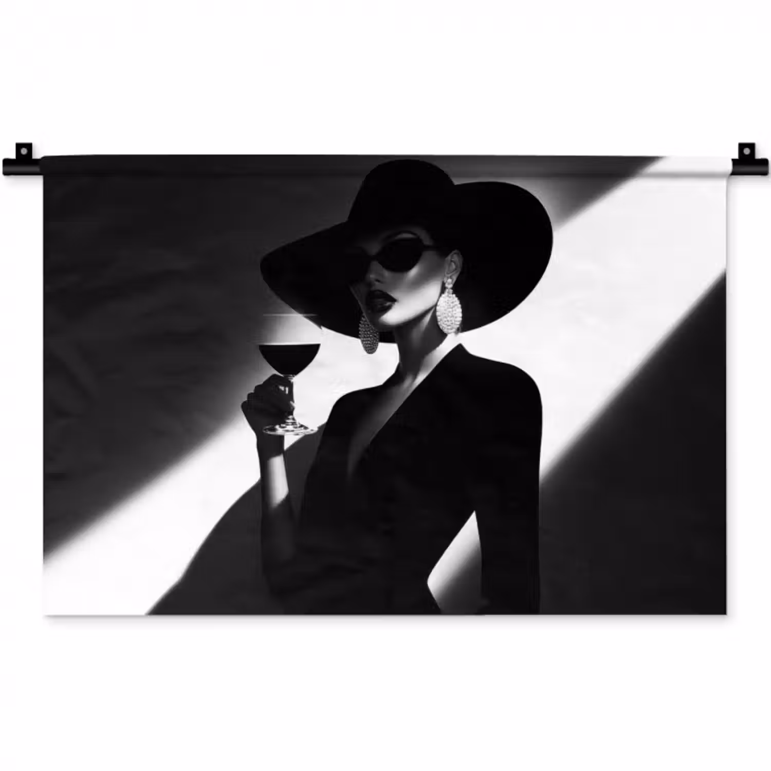 Wandteppich - Frau - Wein - Chic