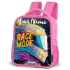 Racehelm - Abstract - Verf - Kleurrijk Kinderrugzak - Roze middel -schuin