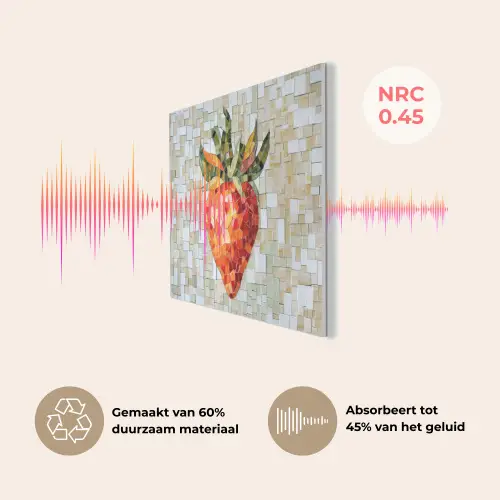 Aardbei - Rood - Mozaïek - Fruit PET vilt klein -USP_NL