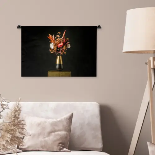Exotisch - Boeket - Vaas - Goud Wandkleed katoen klein -sfeer4