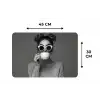 Vrouw - Koffie - Zwart - Wit Placemat vinyl groot -specs