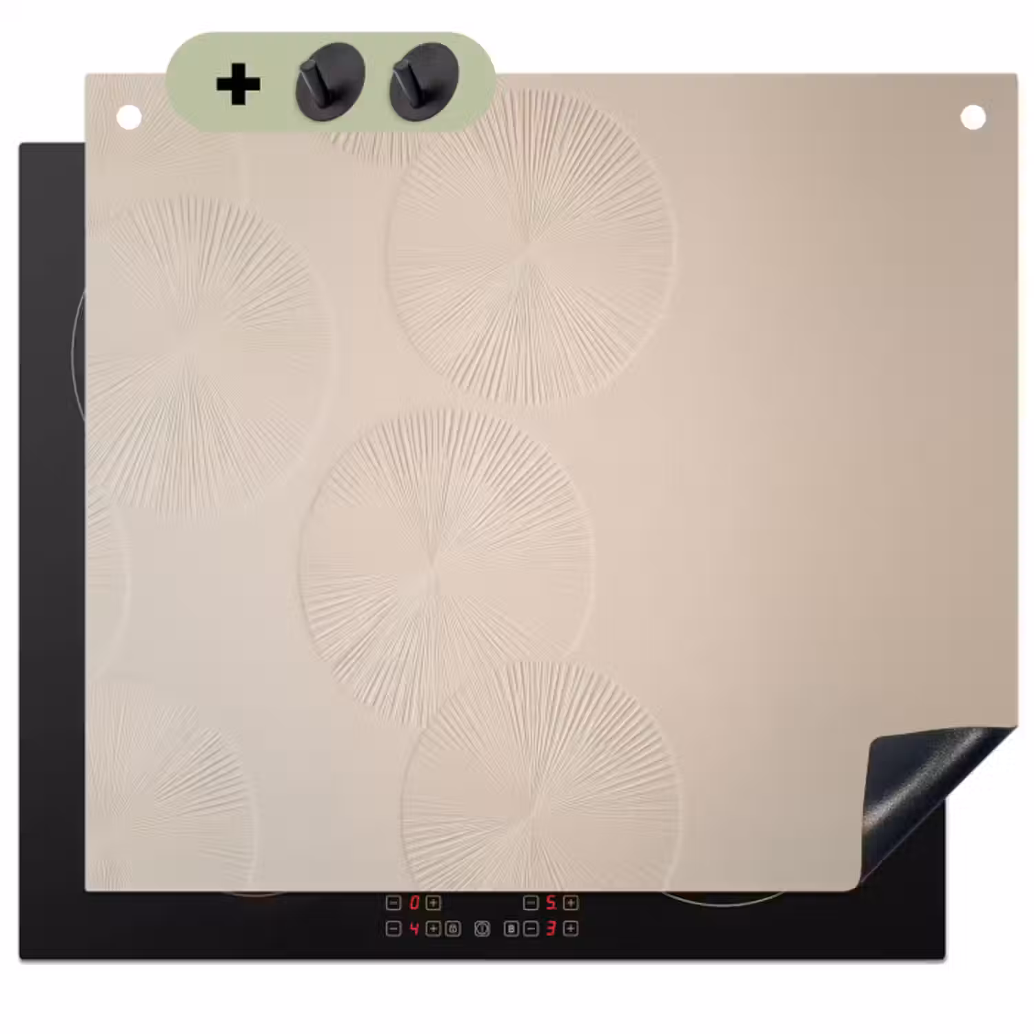 Inductie beschermer en spatscherm (2in1) - Japandi - Beige - Modern