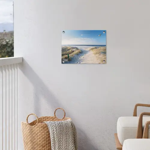 Duin - Meeuw - Strand - Zee - Zon tuinposter los doek klein -sfeer8