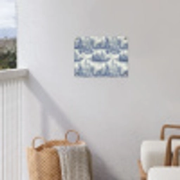 Huizen - Bomen - Water - Vogels - Blauw tuinposter los doek klein 239 -sfeer8