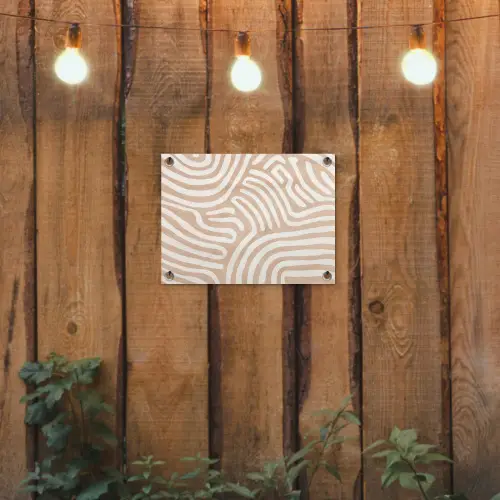 Beige - Aardspatroon tuinposter los doek klein -sfeer1