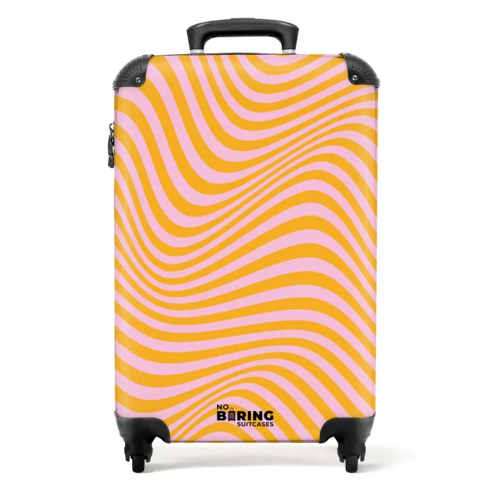 Waves - Geel/Roze NBS - Handbagage koffer - Kinderen Unisex middel -productfoto_recht