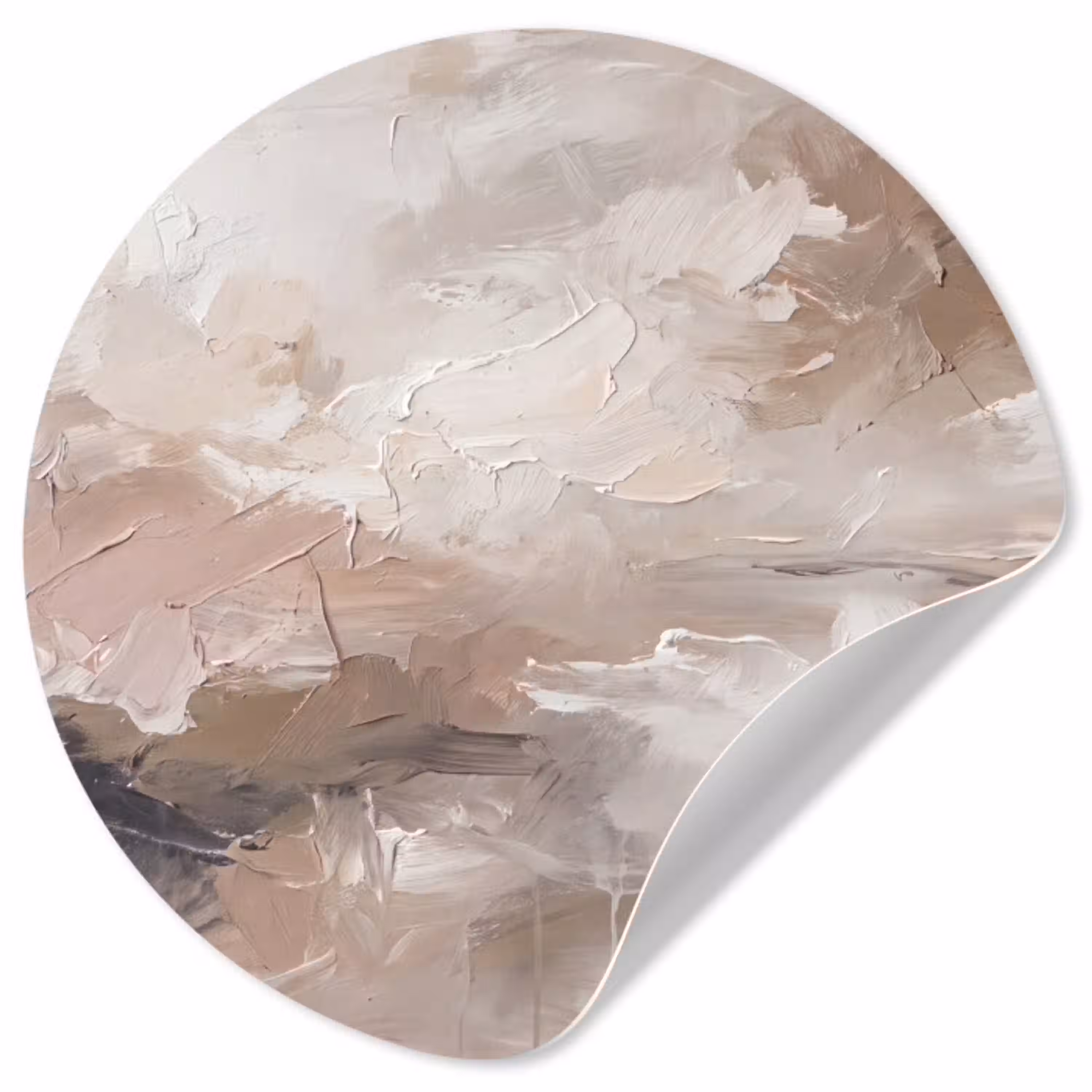Abstract - Textuur - Kunst - Modern - Beige Wandcirkel behangsticker klein -3d