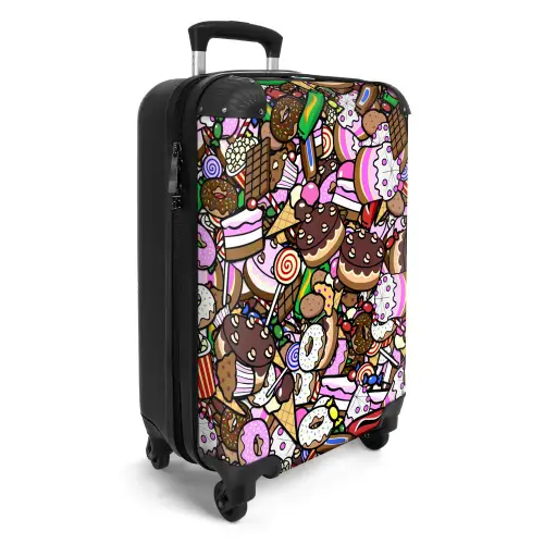 Zoete Snoepwereld NBS - Handbagage koffer - Unisex middel -productfoto_3d