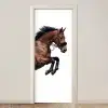 Paard - Springen - Modern deurposter klein -3d_beige