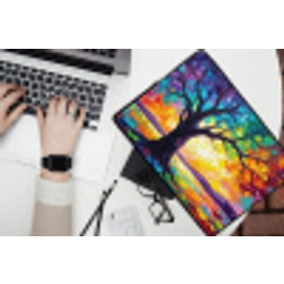 Boom - Landschap - Natuur - Abstract - Kleurrijk laptophoes neopreen klein -bureau