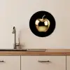 Appel - Goud - Chrome - Zwart KitchenYeah - Keuken - Wandcirkel Forex klein -sfeer3